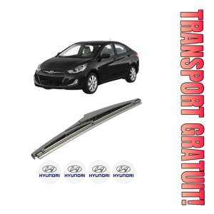 Stergator lamela spate HYUNDAI ACCENT IV (RB) din 2010 - 2018, pentru luneta auto, Bosch Twin, din cauciuc siliconat rezistent, 4 Stickere Auto HYUNDAI