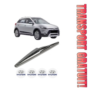 Stergator lamela spate HYUNDAI i20 ACTIVE (IB, GB) din 2015 - 2018, pentru luneta auto, Bosch Twin, din cauciuc siliconat rezistent, 4 Stickere Auto HYUNDAI - Img 1