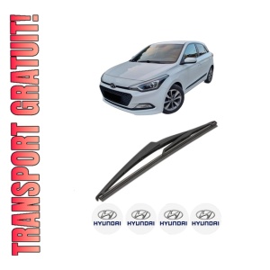 Stergator lamela spate HYUNDAI i20 II (GB, IB) din 2014 - 2021, pentru luneta auto, Valeo Silencio, din cauciuc siliconat rezistent, 4 Stickere Auto HYUNDAI