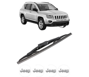 Stergator lamela spate JEEP COMPASS (MK49) din 2006, pentru luneta auto, Bosch Twin, din cauciuc siliconat rezistent, 4 Stickere Auto JEEP v23503
