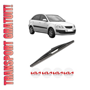 Stergator lamela spate KIA RIO II (JB) din 2005 - 2011, pentru luneta auto, Valeo Silencio, din cauciuc siliconat rezistent, 4 Stickere Auto KIA