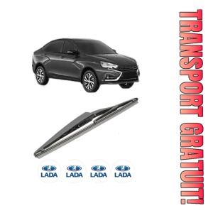 Stergator lamela spate LADA VESTA (GFL_) din 2015, pentru luneta auto, Bosch Twin, din cauciuc siliconat rezistent, 4 Stickere Auto LADA