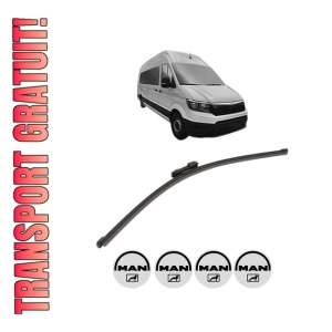 Stergator lamela spate MAN TGE Bus din 2017 - 2024, pentru luneta auto, Valeo Silencio Xtrm, din cauciuc siliconat rezistent, 4 Stickere Auto MAN