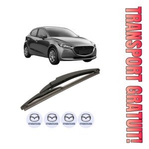 Stergator lamela spate MAZDA 2 Hatchback (KB) din 2022, pentru luneta auto, Bosch Twin, din cauciuc siliconat rezistent, 4 Stickere Auto MAZDA