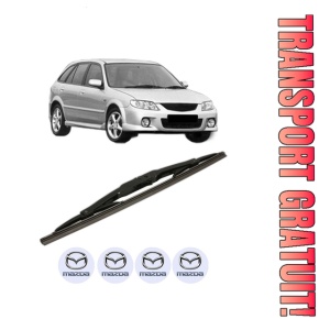 Stergator lamela spate MAZDA 323 F VI Hatchback (BJ) din 1998 - 2004, pentru luneta auto, Bosch Twin, din cauciuc siliconat rezistent, 4 Stickere Auto MAZDA