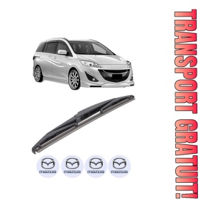 Stergator lamela spate MAZDA 5 (CW) din 2010, pentru luneta auto, Bosch Twin, din cauciuc siliconat rezistent, 4 Stickere Auto MAZDA