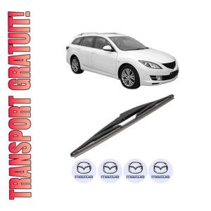 Stergator lamela spate MAZDA 6 Estate (GH) din 2007 - 2013, pentru luneta auto, Valeo Silencio, din cauciuc siliconat rezistent, 4 Stickere Auto MAZDA