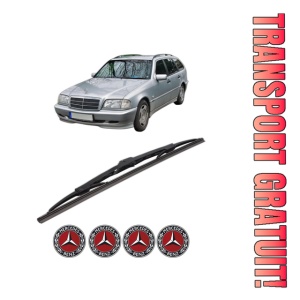 Stergator lamela spate MERCEDES-BENZ C-CLASS T-Model (S202) din 1996 - 2001, pentru luneta auto, Bosch Twin, din cauciuc siliconat rezistent, 4 Stickere Auto MERCEDES-BENZ