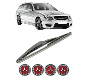Stergator lamela spate MERCEDES-BENZ C-CLASS T-Model (S204) din 2007 - 2014, pentru luneta auto, Bosch Twin, din cauciuc siliconat rezistent, 4 Stickere Auto MERCEDES-BENZ v27308
