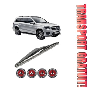 Stergator lamela spate MERCEDES-BENZ GLS (X166) din 2015 - 2019, pentru luneta auto, Bosch Twin, din cauciuc siliconat rezistent, 4 Stickere Auto MERCEDES-BENZ