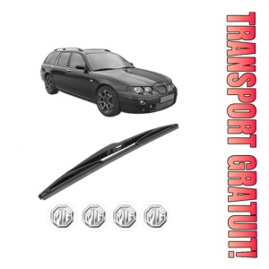 Stergator lamela spate MG ZT- T din 2001 - 2005, pentru luneta auto, Bosch Twin, din cauciuc siliconat rezistent, 4 Stickere Auto MG