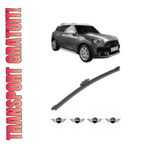 Stergator lamela spate MINI MINI COUNTRYMAN (F60) din 2016 - 2019, pentru luneta auto, Valeo Silencio, din cauciuc siliconat rezistent, 4 Stickere Auto MINI