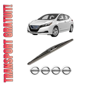Stergator lamela spate NISSAN LEAF (ZE1) din 2017, pentru luneta auto, Valeo Silencio, din cauciuc siliconat rezistent, 4 Stickere Auto NISSAN