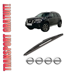 Stergator lamela spate NISSAN TERRANO (D10) din 2014, pentru luneta auto, Valeo Silencio, din cauciuc siliconat rezistent, 4 Stickere Auto NISSAN