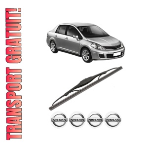 Stergator lamela spate NISSAN TIIDA Saloon (SC11) din 2007 - 2012, pentru luneta auto, Valeo Silencio, din cauciuc siliconat rezistent, 4 Stickere Auto NISSAN