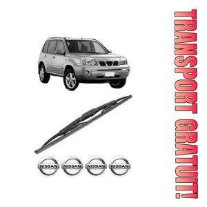 Stergator lamela spate NISSAN X-TRAIL I (T30) din 2001 - 2013, pentru luneta auto, Bosch Twin, din cauciuc siliconat rezistent, 4 Stickere Auto NISSAN