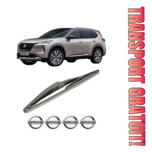 Stergator lamela spate NISSAN X-TRAIL IV (T33) din 2022, pentru luneta auto, Bosch Twin, din cauciuc siliconat rezistent, 4 Stickere Auto NISSAN