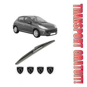 Stergator lamela spate PEUGEOT 206+ (2L_, 2M_) din 2009 - 2013, pentru luneta auto, Bosch Twin, din cauciuc siliconat rezistent, 4 Stickere Auto PEUGEOT