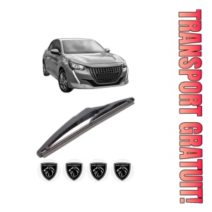 Stergator lamela spate PEUGEOT 208 II (UB_, UP_, UW_, UJ_) din 2019, pentru luneta auto, Bosch Twin, din cauciuc siliconat rezistent, 4 Stickere Auto PEUGEOT