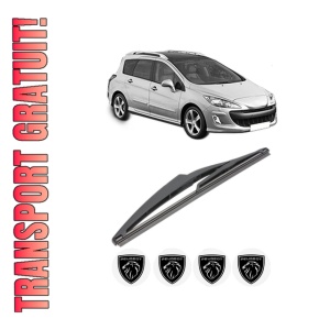 Stergator lamela spate PEUGEOT 308 SW I (4E_, 4H_) din 2007 - 2014, pentru luneta auto, Valeo Silencio, din cauciuc siliconat rezistent, 4 Stickere Auto PEUGEOT