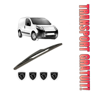 Stergator lamela spate PEUGEOT BIPPER (AA_) din 2008, pentru luneta auto, Bosch Twin, din cauciuc siliconat rezistent, 4 Stickere Auto PEUGEOT