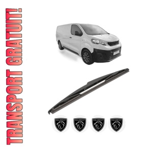 Stergator lamela spate PEUGEOT EXPERT Van (V_) din 2016 - 2024, pentru luneta auto, Valeo Silencio, din cauciuc siliconat rezistent, 4 Stickere Auto PEUGEOT
