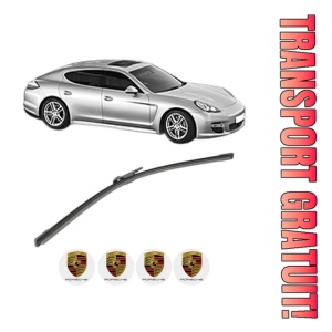 Stergator lamela spate PORSCHE PANAMERA (970) din 2009 - 2016, pentru luneta auto, Bosch Aerotwin, din cauciuc siliconat rezistent, 4 Stickere Auto PORSCHE