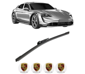 Stergator lamela spate PORSCHE TAYCAN Sport Turismo (Y1C) din 2021 - 2023, pentru luneta auto, Bosch Aerotwin, din cauciuc siliconat rezistent, 4 Stickere Auto PORSCHE v22723