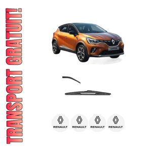 Stergator lamela spate RENAULT CAPTUR II (HF_) din 2020, pentru luneta auto, Valeo Silencio, din cauciuc siliconat rezistent, 4 Stickere Auto RENAULT