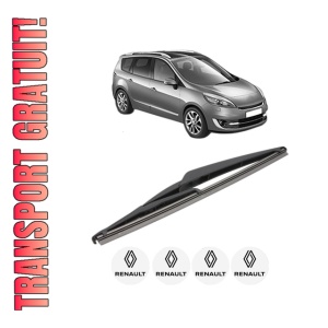 Stergator lamela spate RENAULT GRAND SCENIC III (JZ0/1_) din 2009 - 2016, pentru luneta auto, Valeo Silencio, din cauciuc siliconat rezistent, 4 Stickere Auto RENAULT