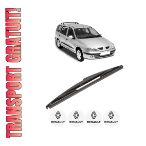 Stergator lamela spate RENAULT MEGANE I Grandtour (KA0/1_) din 1999 - 2003, pentru luneta auto, Valeo Silencio, din cauciuc siliconat rezistent, 4 Stickere Auto RENAULT