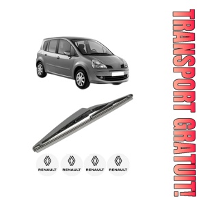 Stergator lamela spate RENAULT MODUS / GRAND MODUS (F/JP0_) din 2004 - 2012, pentru luneta auto, Bosch Twin, din cauciuc siliconat rezistent, 4 Stickere Auto RENAULT