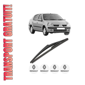 Stergator lamela spate RENAULT THALIA I (LB_) din 1998 - 2009, pentru luneta auto, Valeo Silencio, din cauciuc siliconat rezistent, 4 Stickere Auto RENAULT