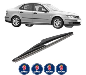 Stergator lamela spate SAAB 9-3 (YS3F, E79, D79, D75) din 2002 - 2015, pentru luneta auto, Valeo Silencio, din cauciuc siliconat rezistent, 4 Stickere Auto SAAB v18238