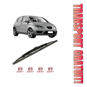 Stergator lamela spate SEAT ALTEA (5P1) din 2004 - 2015, pentru luneta auto, Bosch Twin, din cauciuc siliconat rezistent, 4 Stickere Auto SEAT
