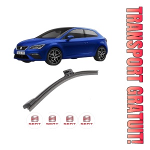Stergator lamela spate SEAT LEON (KL1, KLG) din 2019, pentru luneta auto, Bosch Aerotwin, din cauciuc siliconat rezistent, 4 Stickere Auto SEAT