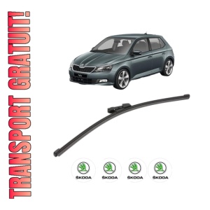 Stergator lamela spate SKODA FABIA III (NJ3) din 2014 - 2021, pentru luneta auto, Valeo Silencio Xtrm, din cauciuc siliconat rezistent, 4 Stickere Auto SKODA