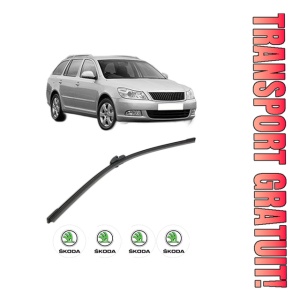 Stergator lamela spate SKODA Octavia II Combi (1Z5) din 2004 - 2013, pentru luneta auto, Bosch Aerotwin, din cauciuc siliconat rezistent, 4 Stickere Auto SKODA