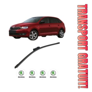 Stergator lamela spate SKODA RAPID Spaceback (NH1) din 2012 - 2019, pentru luneta auto, Bosch Aerotwin, din cauciuc siliconat rezistent, 4 Stickere Auto SKODA