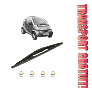 Stergator lamela spate SMART FORTWO Coupe (450) din 2004 - 2007, pentru luneta auto, Bosch Twin, din cauciuc siliconat rezistent, 4 Stickere Auto SMART