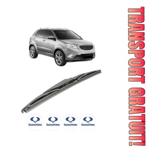 Stergator lamela spate SSANGYONG KORANDO (CK) din 2010, pentru luneta auto, Bosch Twin, din cauciuc siliconat rezistent, 4 Stickere Auto SSANGYONG
