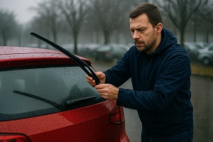 Stergator lamela spate SSANGYONG TIVOLI GRAND din 2021, pentru luneta auto, Bosch Twin, din cauciuc siliconat rezistent, 4 Stickere Auto SSANGYONG v22807
