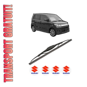 Stergator lamela spate SUZUKI WAGON R (MH21, MH22) din 2003 - 2005, pentru luneta auto, Valeo Silencio, din cauciuc siliconat rezistent, 4 Stickere Auto SUZUKI