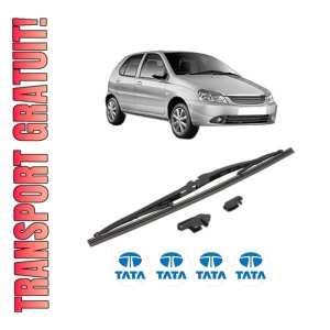 Stergator lamela spate TATA INDICA din 2003, pentru luneta auto, Valeo Silencio, din cauciuc siliconat rezistent, 4 Stickere Auto TATA