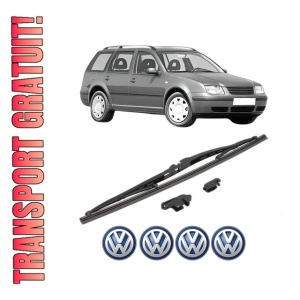Stergator lamela spate Volkswagen BORA Variant (1J6) din 1999 - 2005, pentru luneta auto, Valeo Silencio, din cauciuc siliconat rezistent, 4 Stickere Auto VW