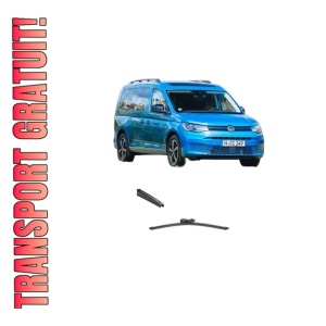 Stergator lamela spate Volkswagen CADDY CALIFORNIA V Camper (SBB, SBJ) din 2020 - 2024, pentru luneta auto, Valeo Silencio, din cauciuc siliconat rezistent, 4 Stickere Auto VW