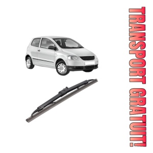Stergator lamela spate Volkswagen FOX Hatchback (5Z1, 5Z3, 5Z4) din 2005 - 2011, pentru luneta auto, Bosch Twin, din cauciuc siliconat rezistent, 4 Stickere Auto VW