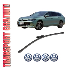 Stergator lamela spate Volkswagen PASSAT B9 Variant (CJ5) din 2023, pentru luneta auto, Valeo Silencio Xtrm, din cauciuc siliconat rezistent, 4 Stickere Auto VW
