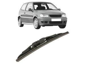 Stergator lamela spate Volkswagen POLO (6N2) din 1999 - 2001, pentru luneta auto, Bosch Twin, din cauciuc siliconat rezistent, 4 Stickere Auto VW - Img 2