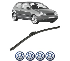 Stergator lamela spate Volkswagen POLO IV (9N_, 9A_) din 2001 - 2009, pentru luneta auto, Valeo Silencio Xtrm, din cauciuc siliconat rezistent, 4 Stickere Auto VW v21358